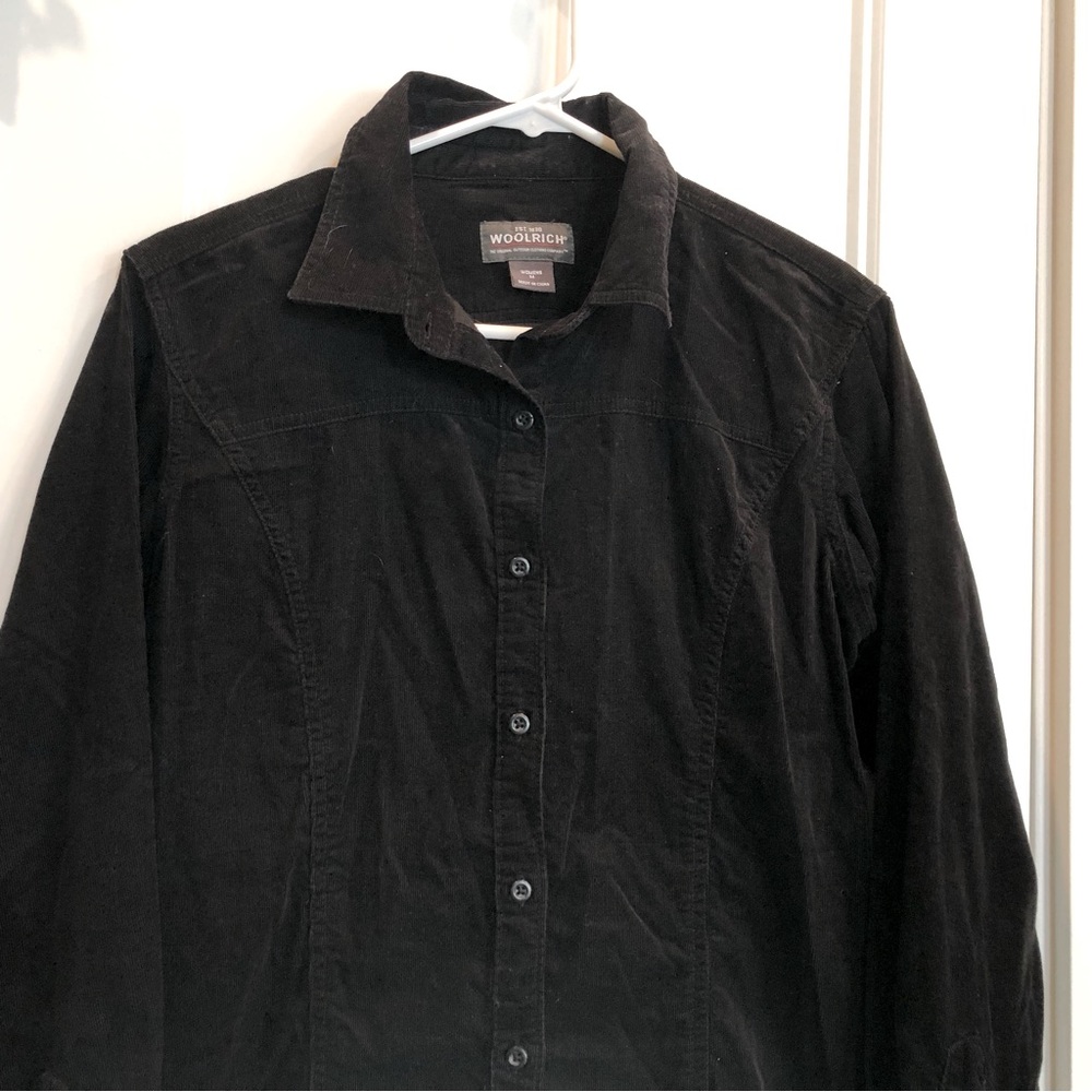 Woolrich - Black Corduroy Outdoorsy Button Down Shirt